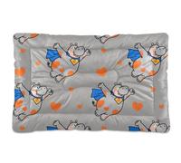 WDdZzyy Hippo Animal drôle Cœur volant Orange Gris Coussin lavable antidérapant doux confortable pour chiens de petite, moyenne et grande taille 91,4 x 61 cm