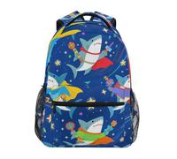 WDdZzyy Joli sac à dos de karaté bleu dessin animé requin pour enfants avec grand sac à livres pour garçons et filles de 1ère année d'école mochila para ni