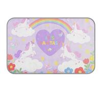 WDdZzyy Licorns Rainbow Flower Purple Summer Gel Cooling Mat pour chiens Auto-rafraîchissant 96,5 x 58,4 cm Tapis de refroidissement pour poulet Accessoires d'intérieur Tapete Rafraîchissante para