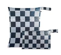 WDdZzyy Lot de 2 carrés d'échecs blancs à paillettes - Lavables - Avec poignées pour le bain