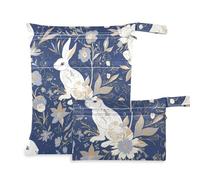 WDdZzyy Lot de 2 sacs étanches à l'épreuve du désordre avec poignées pour couches de bébé Motif lapin Bleu