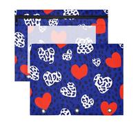 WDdZzyy Lot de 2 trousses à crayons tendance avec motif léopard bleu marine - Sac de rangement robuste pour 3 anneaux - Pour étudiants à la maison