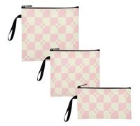WDdZzyy Lot de 3 sacs à sandwich réutilisables à carreaux beige pêche multi-usage pour les amis et le matériel de camping