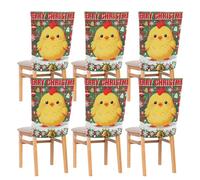 WDdZzyy Lot de 6 housses de dossier de chaise en polyester doux à carreaux pour décoration de maison, de salle à manger, de dortoir, de bureau, vert poule