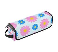 WDdZzyy Lovely Daisy Floral Peach Blue Hot Hair Tools Sac de voyage avec coussinet résistant à la chaleur Double couche Sac de transport pour fers plats, lisseurs, fers à friser, jolies marguerites
