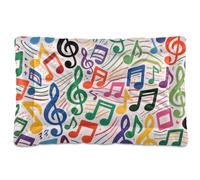 WDdZzyy Matelas lavable pour chien avec symboles musicaux colorés de dessin animé doux et confortable avec dessous antidérapant pour chiens de taille moyenne/grande 91,4 x 61 cm