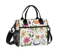 WDdZzyy Monopoly Sac à déjeuner vintage à fleurs pour femme avec bandoulière Grand sac fourre-tout pour infirmières et école