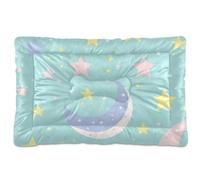 WDdZzyy Moon Star Tapis de cage lavable pour chien avec fond antidérapant doux et confortable pour chiens de taille moyenne/grande 91,4 x 61 cm Bleu