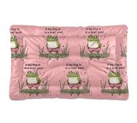 WDdZzyy Panier pour chien et chat - Motif grenouille - Lavable - Doux et confortable - Base antidérapante - Pour chiens de taille moyenne et grande - 91,4 x 61 cm