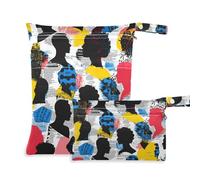 WDdZzyy People Silhouette Art Street Lot de 2 sacs étanches réutilisables pour maillot de bain avec poignées pour couches de bébé