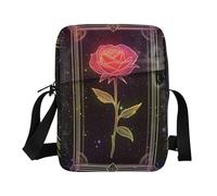 WDdZzyy Petit sac à bandoulière pour femme - Sac à bandoulière pour homme et femme - Bandoulière réglable pour voyage - Tarot rose fluo mystère tarot