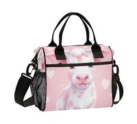 WDdZzyy Pink Dream Boîte à déjeuner avec bandoulière Motif vache Happy Valentine Pour homme et travail