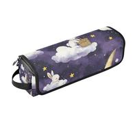 WDdZzyy Purple Clouds Lapins Moon Organiseur 2 en 1 pour outils capillaires avec tapis amovible résistant à la chaleur Grande capacité pour outils chauds Fer à friser Fer à friser Fer à lisser