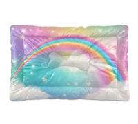 WDdZzyy Rainbow Cloud Lit coloré mystère lavable pour chien et chat antidérapant doux et confortable pour chiens de moyen/grande taille 91,4 x 61 cm