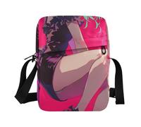 WDdZzyy Sac à bandoulière vert pour femme - Sac à main tendance pour femme - Sac à main à bandoulière réglable - Style décontracté - Rouge - Anime maléfique