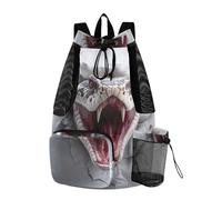 WDdZzyy Sac à dos de plage avec cordon de serrage, sac de camping d'été avec poche pour bouteille d'eau, étanche, motif animal effrayant, vipères 3D, art mural