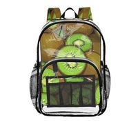 WDdZzyy Sac à dos Kiwi mignon dessin animé fruit transparent pour l'école sac à dos transparent pour filles garçons sac à dos en PVC transparent