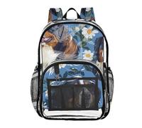 WDdZzyy Sac à dos marron pour chien transparent pour l'école Sacs à dos transparents en PVC transparent pour filles