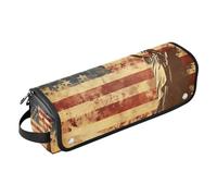 WDdZzyy Sac de voyage pour outils capillaires avec tapis résistant à la chaleur double couche pour outils chauds, fer à friser, fers plats, volumateur de cheveux, statue américaine, Statue américaine