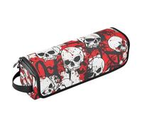 WDdZzyy Sac de voyage pour outils de cheveux pour femme avec tapis amovible résistant à la chaleur imperméable pour fer à friser fer à friser fer à lisser sèche-cheveux plat, crâne rouge terrible, 1