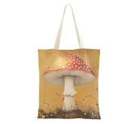 WDdZzyy Sac fourre-tout en toile en forme de champignon jaune pour femmes