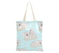 WDdZzyy Sac fourre-tout réutilisable en toile pour femme avec poches et poignées Motif koala Bleu layette