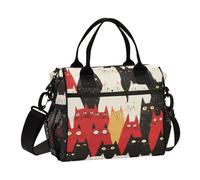 WDdZzyy Sacs à déjeuner amusants avec motif chats de l'Himalaya pour adultes avec bandoulière - Sac isotherme pour filles et camping