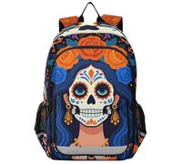 WDdZzyy Sacs à dos pour grands enfants de 8 à 12 ans : sacs à livres légers pour hommes dans des couleurs assorties Day Dead Mexico Fleur Crâne
