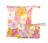 WDdZzyy Spring Lot de 2 accessoires de voyage pour bébé Motif fleurs colorées lavables et imperméables avec poignées
