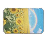 WDdZzyy Sunflower Rainbow Summer Cooling for dogs Self Cooling Mat 96,5 x 58,4 cm Tapis de refroidissement pour animaux d'intérieur non électrique Manta rafraîchissant para perro M