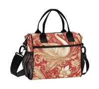 WDdZzyy Swan Sac à déjeuner pour femme avec bandoulière Rouge doré