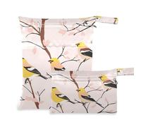 WDdZzyy Sweet American Goldfinch Bird Blush Lot de 2 sacs imperméables pour bébé avec poignées pour le yoga