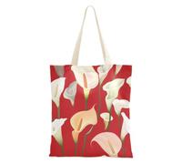 WDdZzyy Sweet Calla Lily Flower Sac fourre-tout rouge pour femme avec poches avec poignées Sac fourre-tout réutilisable en vrac Cadeau cool pour les amies