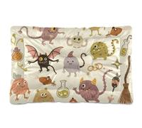 WDdZzyy Tapis de couchage lavable pour animal domestique Motif monstres de dessin animé vintage antidérapant doux et confortable pour chiens de petite, moyenne et grande taille 91,4 x 61 cm