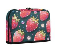WDdZzyy Trousse à crayons multi-usages à paillettes avec motif fraises bleues et fausses paillettes pour homme et école