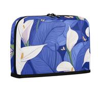 WDdZzyy Trousse à crayons Nature Calla Lily Royal Blue Flower - Grande capacité - Trousse de maquillage multifonction pour adolescentes et filles