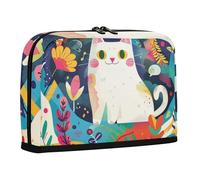 WDdZzyy Trousse à crayons The Cat in the Garden - Grande capacité - Trousse de maquillage multifonction pour garçons