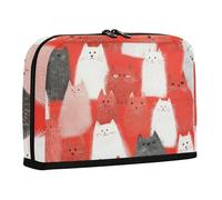 WDdZzyy Trousse rouge amusante de l'Himalayancat de grande capacité, boîte de rangement souple pour les éléments nobles