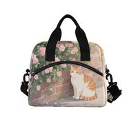 WDdZzyy Un joli sac à déjeuner en forme de chat orange avec bandoulière pour adultes pour homme et maternelle