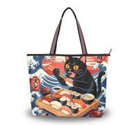 WDdZzyy Wave Sac fourre-tout tendance en soie avec fermeture éclair pour chat japonais pour femme 2025