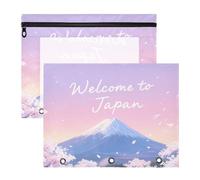 WDdZzyy Welcome to Japan Lot de 2 trousses à crayons multi-usages 3 trous pour classeur à 3 anneaux pour étudiants, fournitures scolaires