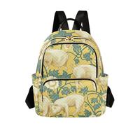 WDdZzyy William Morris Pig Sac à dos tendance et élégant pour filles Jaune 35,6 cm
