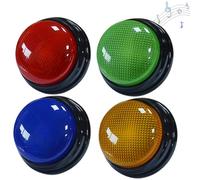 WDEC 4PCS Buzzer sonore et Lumineux, Buzzer Game Show Buttons, Victoire, Alarme, Lancement, Avertissement sonore, Jeu Buzzer Blind Test pour enseigner avec Salle de Classe, Answer buzzers Blind Test