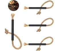 WDEC Fire Rope - Paraffine de Chanvre Fait Main - Tinder on a Rope - Allume-feu naturels, Prêt à l'emploi en Cas de Vent et de météo - avec 4 mèches de 35 cm - randonnée et de Camping