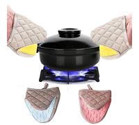 WDEC Lot de 2 Mini Gants de Cuisine Résistants à la Chaleur en Silicone Antidérapants avec Boucle de Suspension pour Micro-Ondes et Four, Support de Pot Manique Cuisson Pincez Grips