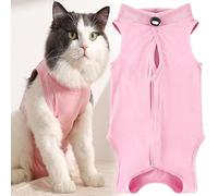 WDEC S 1-1.5kg Cat Professionnel Restauration Convient pour abdominaux Collerette des plaies ou des Maladies de la Peau, Gilet Chat Anti lechage, après la Chirurgie Porter (Rose)