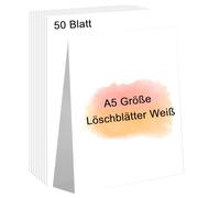 WDFCN Lot de 50 feuilles de papier buvard blanc 15 x 21 cm - Format A5 - Papier buvard à repasser - Absorbeur d'encre - Pour timbres, école et calligraphie - Fournitures d'art