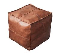 Wdfnexalai Housse de pouf marocain bohème - Pouf de rangement - Ottomane - Décoration de chambre - Carré - Marron