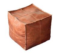 Wdfnexalai Housse de pouf marocain bohème - Pouf de rangement - Ottomane - Décoration de chambre - Carré - Marron clair