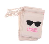 Wdfnexalai Lot de 10 sacs en mousseline de coton avec inscription « I REGRET NOTHING » pour enterrement de vie de jeune fille